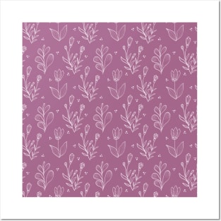 Purple pastel floral design Posters and Art